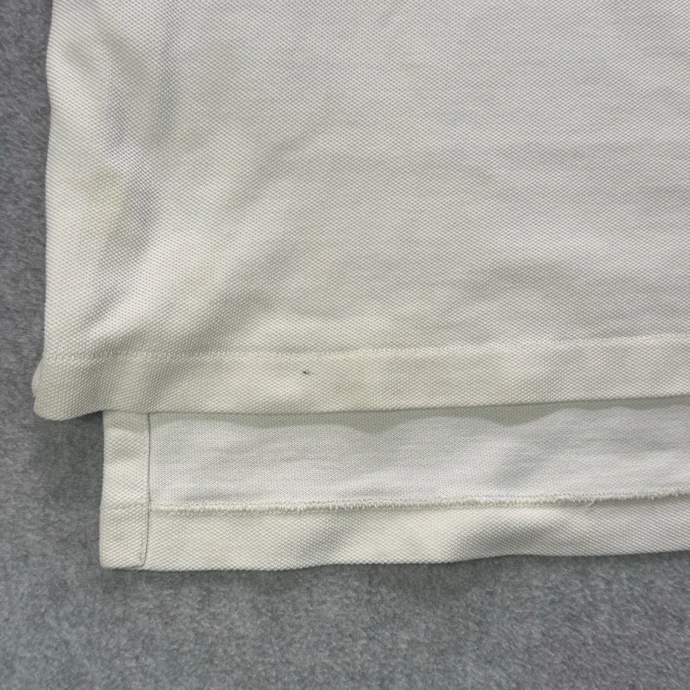 Y2K Polo by Ralph Lauren Colorblock‎ Polo Shirt XL Cream Navy Stripe Vintage
